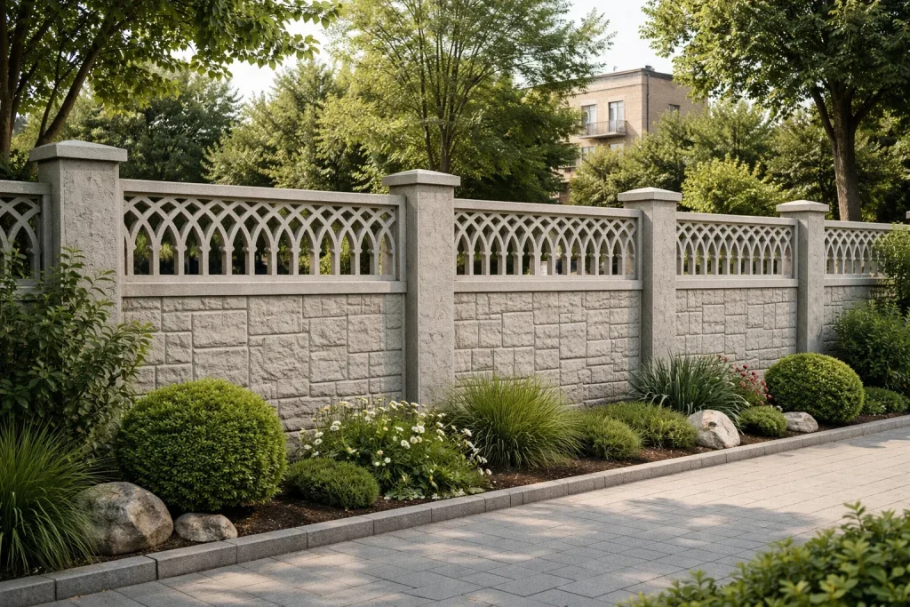 دیوار نرده‌ای بتنی