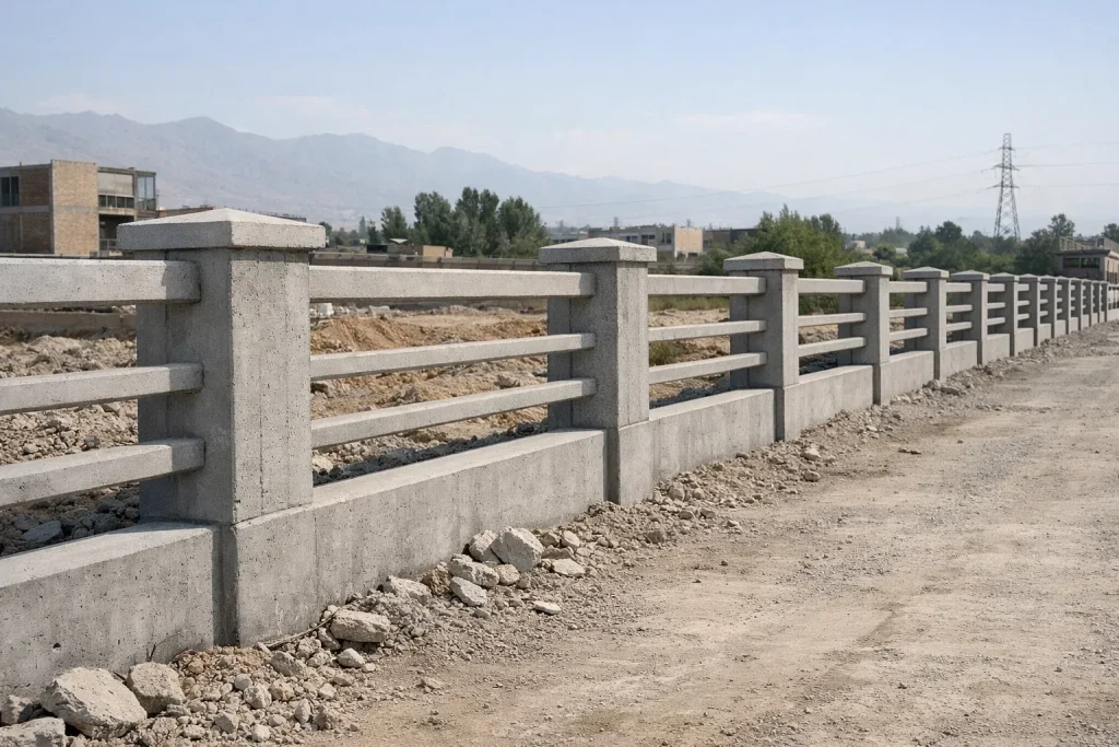 دیوار نرده‌ای بتنی